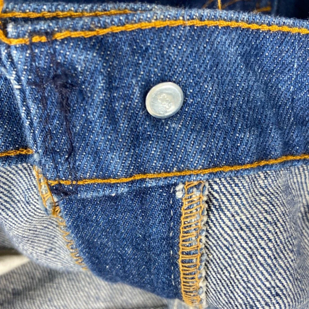Vintage 70's Levis 646 Jeans Mens 38x32 Blue Orange Tab Bell Bottom Flare Denim